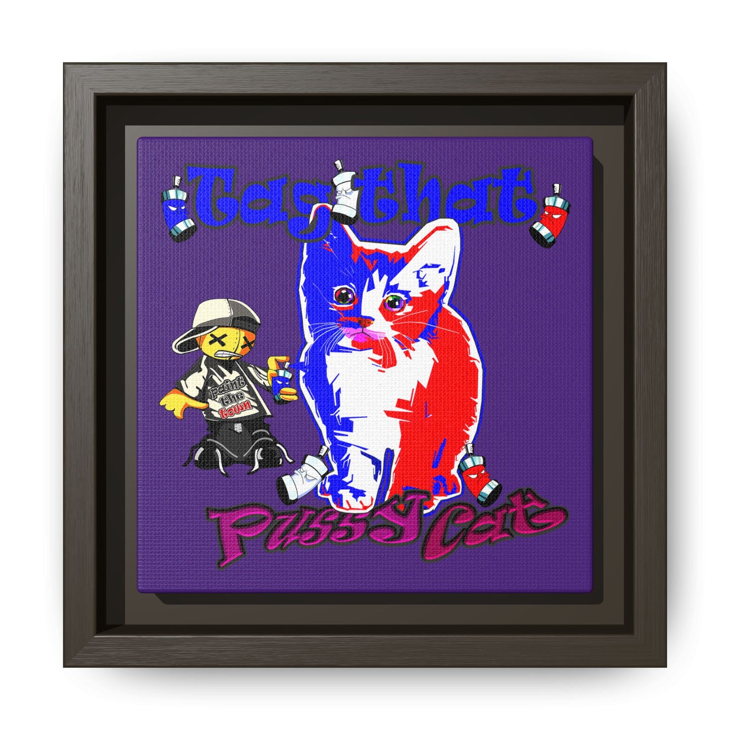 tag that - framed canvas art (purple)