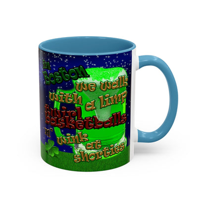 celtics logo - Accent Mug ('snoops' background)