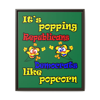 popping like popcorn - framed canvas art (dark green)