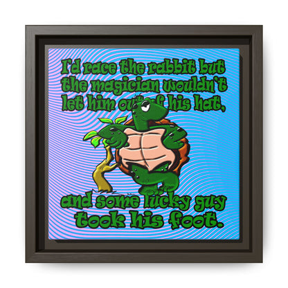 turtle race - framed canvas art (light blue-purple wave)