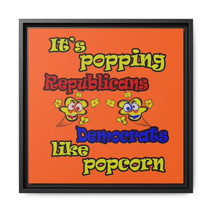 popping like popcorn - framed canvas art (orange)
