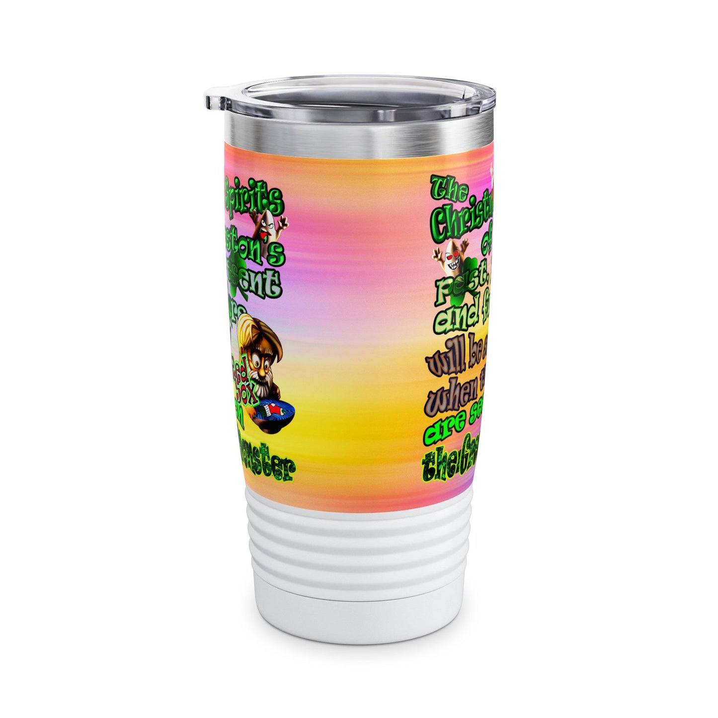 christmas spirits of boston - Ringneck Tumbler, 20oz (color blur)