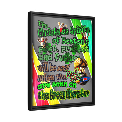 christmas spirits of boston - framed canvas art (rainbow split)