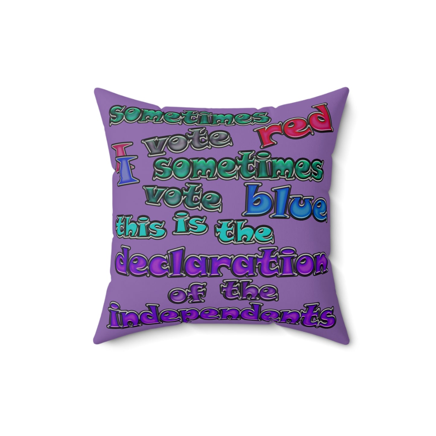 declaration of the independents - Faux Suede Square Pillow - (light purple)