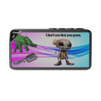 I don't care that your green - Jabba Bluetooth Speaker (light blue-pink wave)