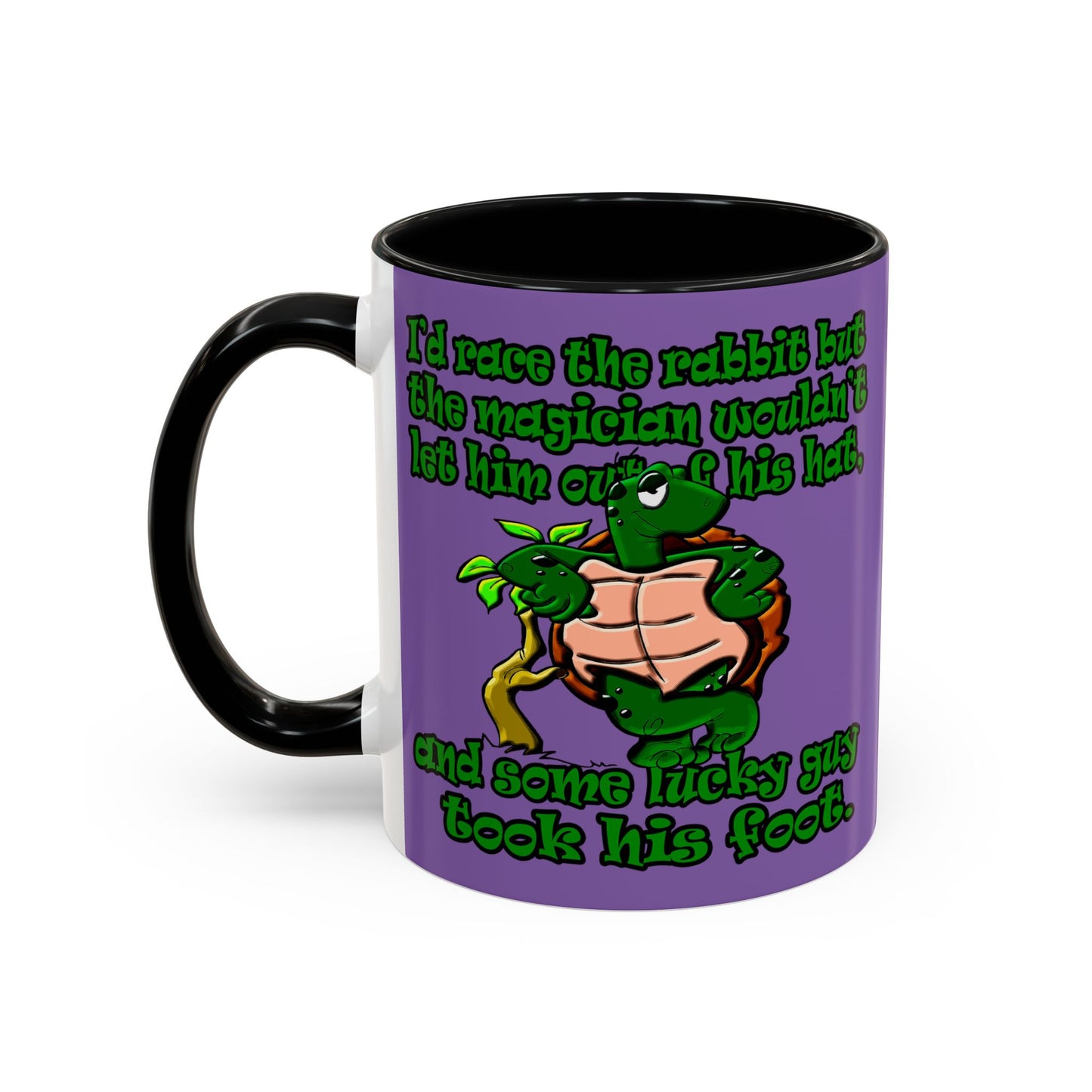 turtle race - Accent Mug (light purple)