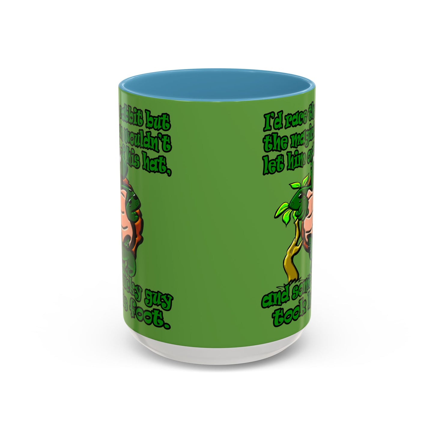 turtle race - Accent Mug (green)