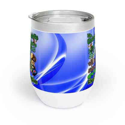 christmas spirits of boston - Chill Wine Tumbler (blue-white wave)