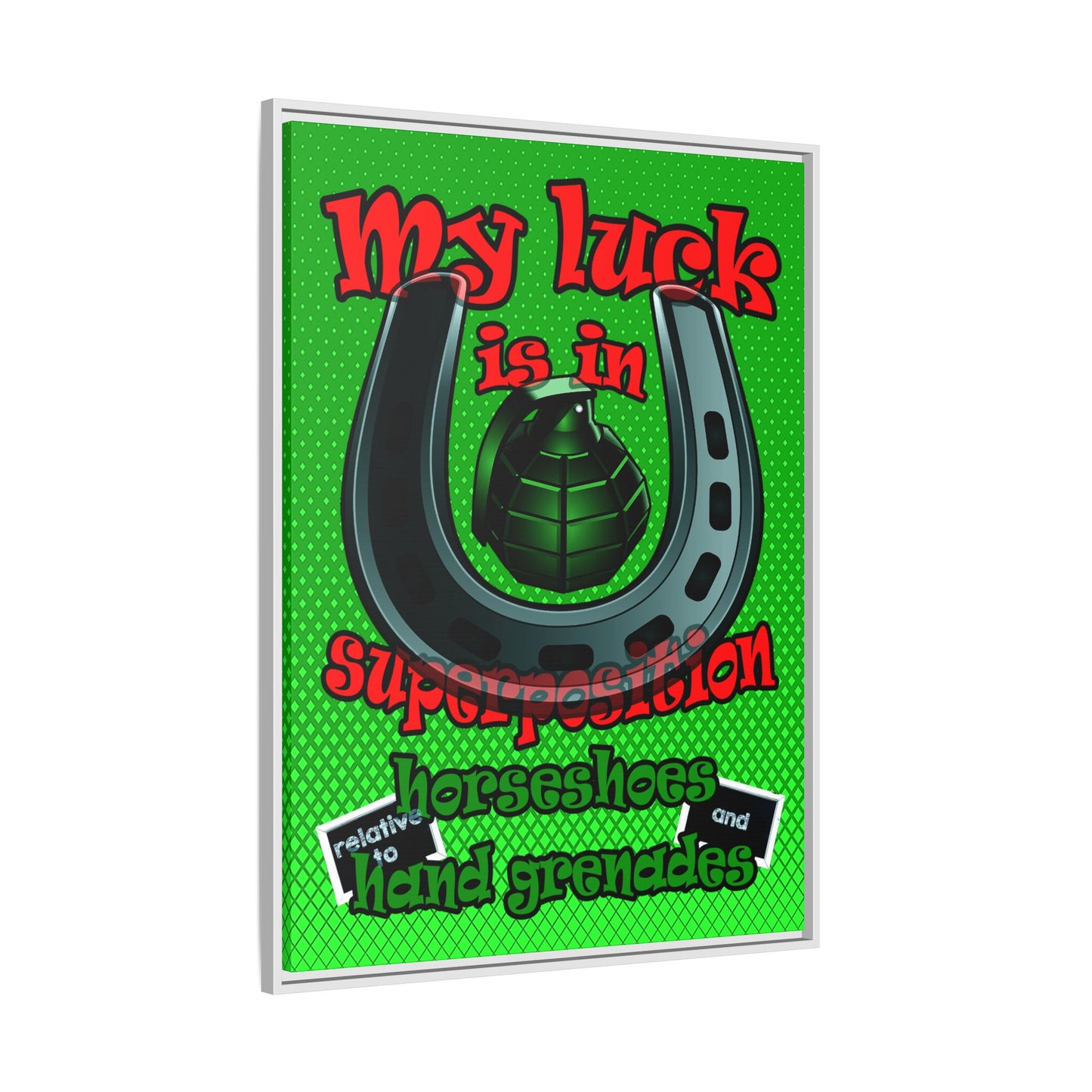my luck - framed canvas art (logo green)