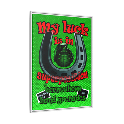 my luck - framed canvas art (logo green)