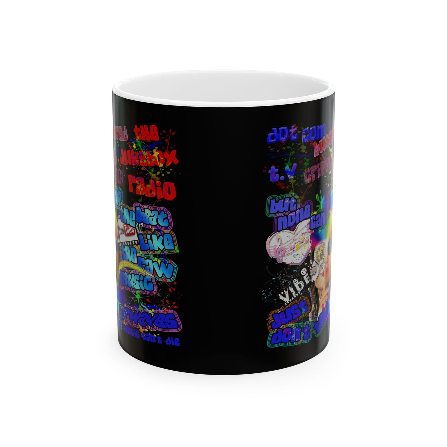 drop the beat - White Mug (black)