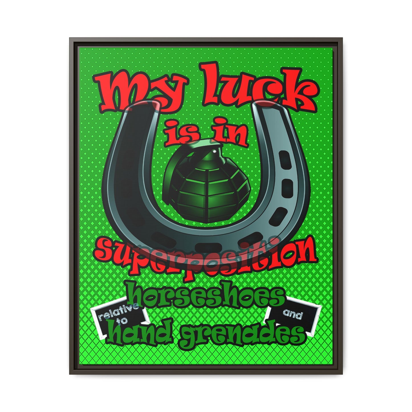 my luck - framed canvas art (logo green)
