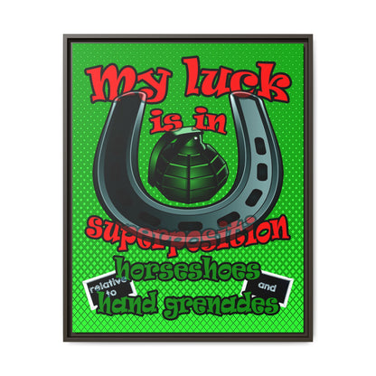 my luck - framed canvas art (logo green)