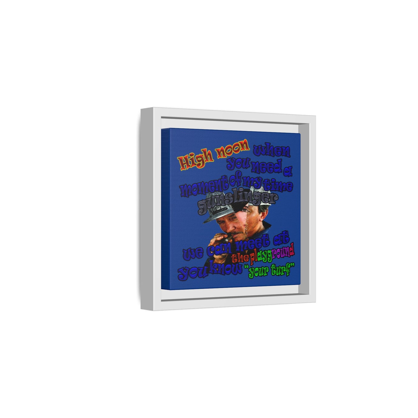 high noon - framed canvas art (dark blue)