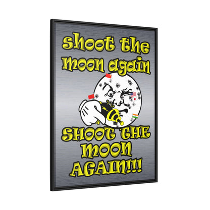 shoot the moon again - framed canvas art (brushed nickel)