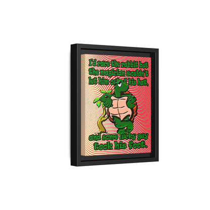 turtle race - framed canvas art (yellow-orange wave)