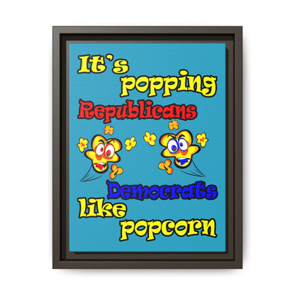 popping like popcorn - framed canvas art (turquoise)