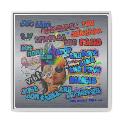drop the beat - framed canvas art (brushed nickel)