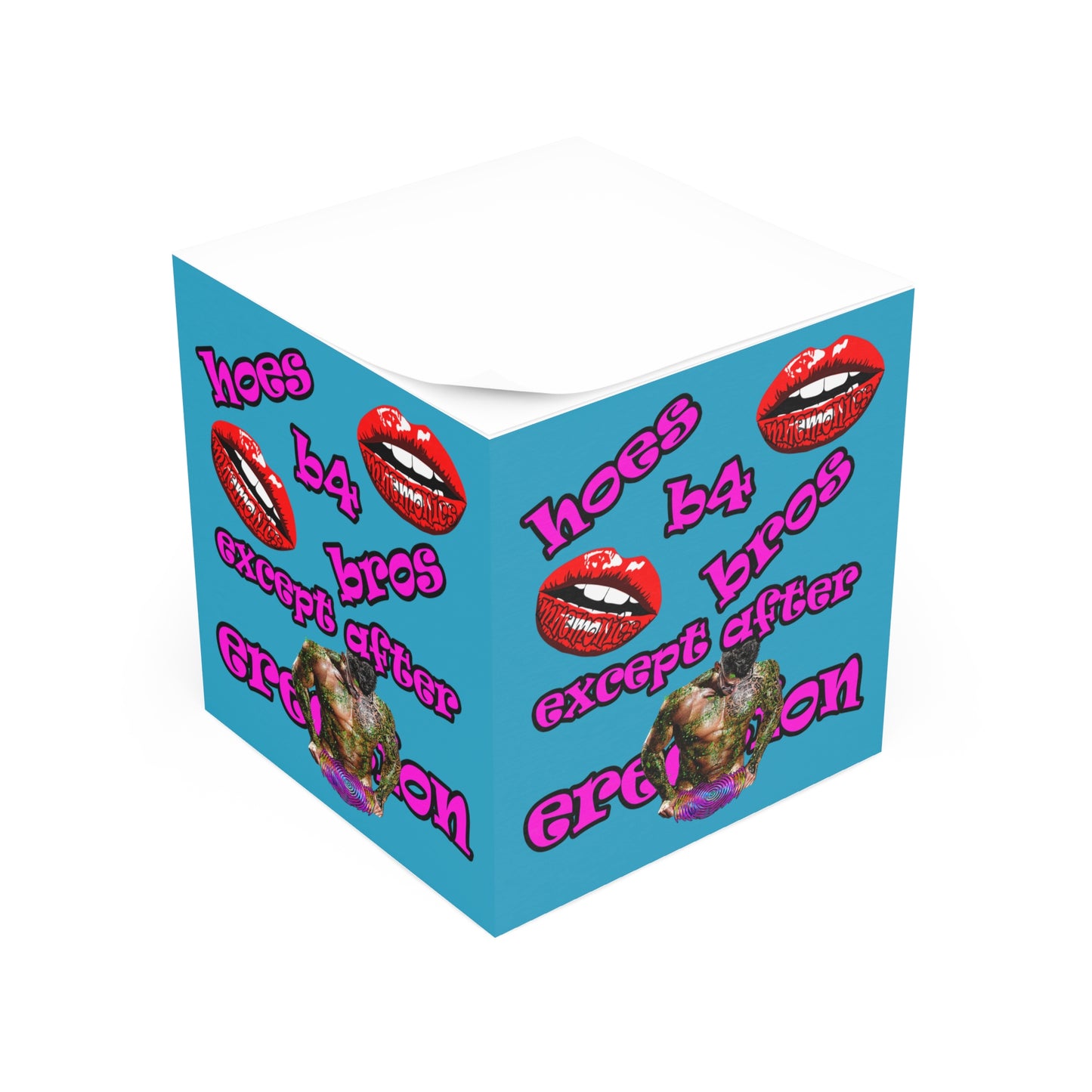 hoes b4 bros - note cube (turquoise)