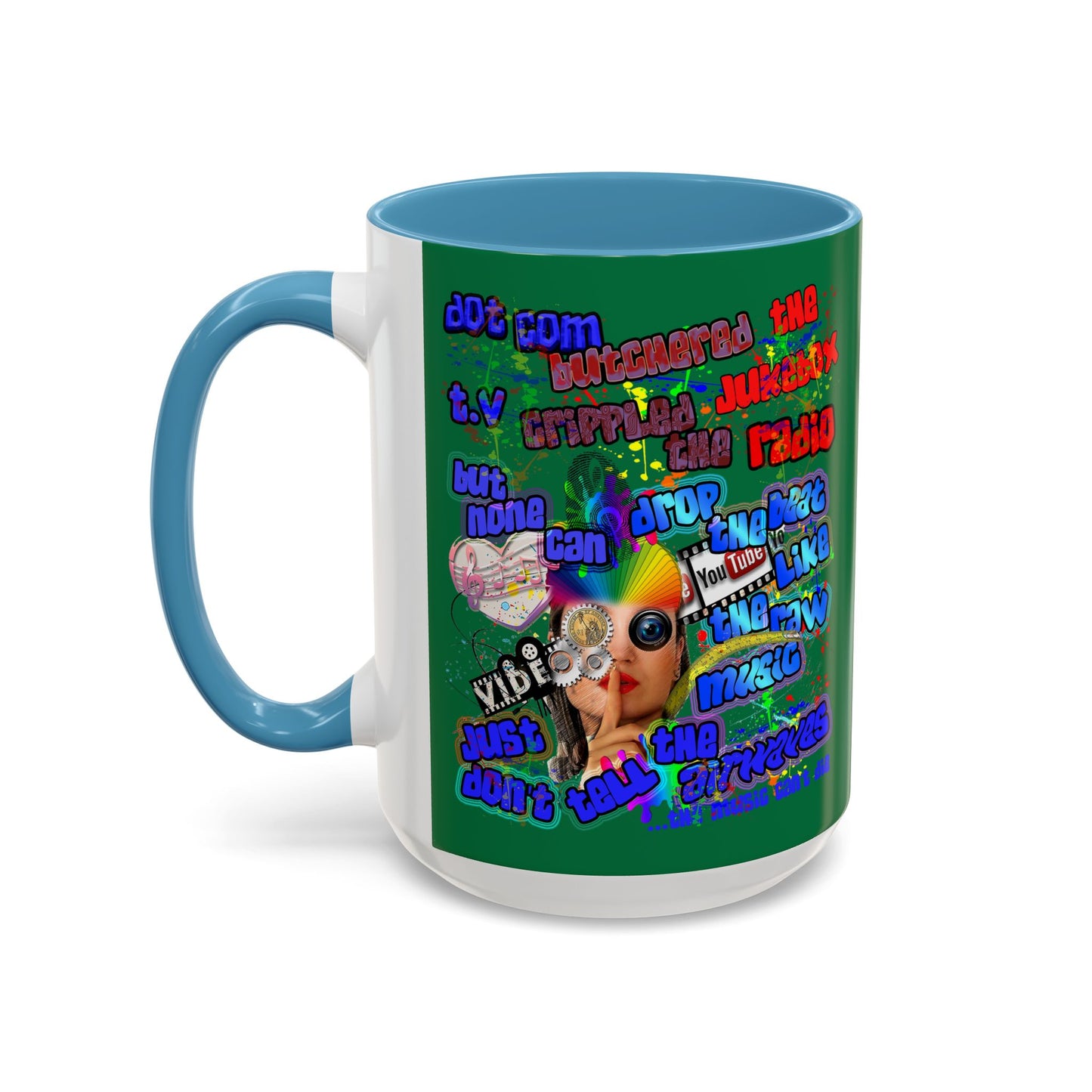 drop the beat - Accent Mug (dark green)