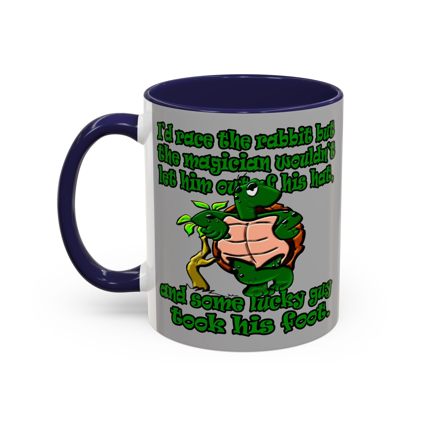 turtle race - Accent Mug (light grey)