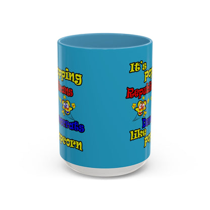 popping like popcorn - Accent Mug (turquoise)