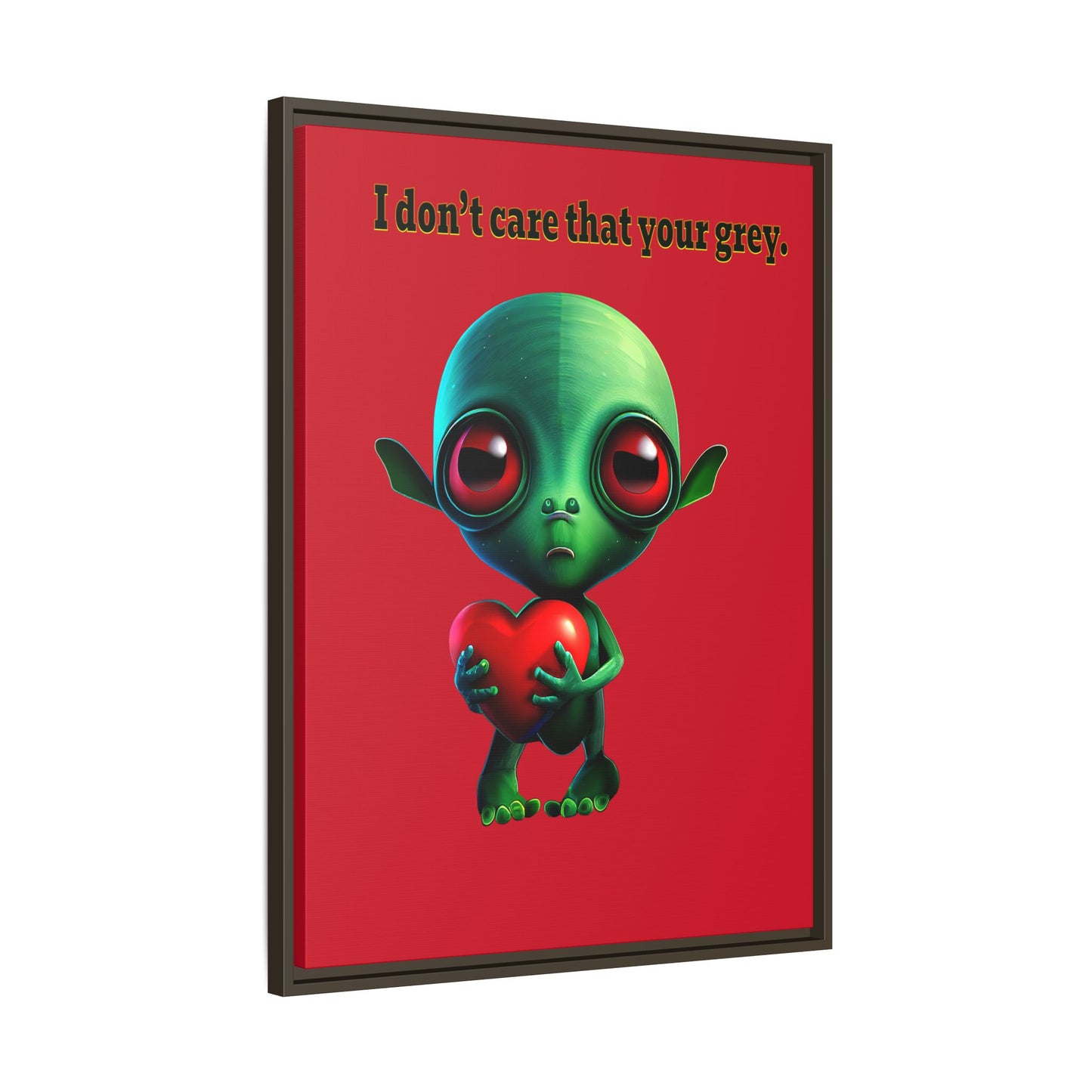 I don't care that your grey - framed canvas art (dark red)