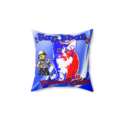tag that - Spun Polyester Square Pillow - (blue-white wave)
