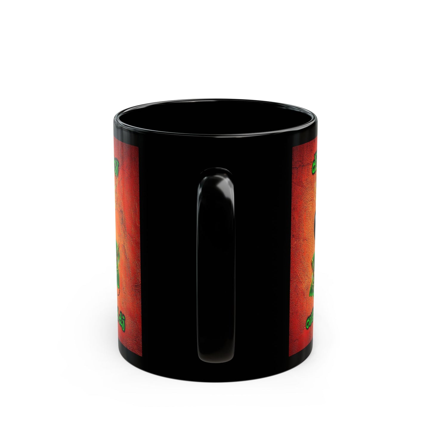 disc jockey - Black Mug (burnt orange)