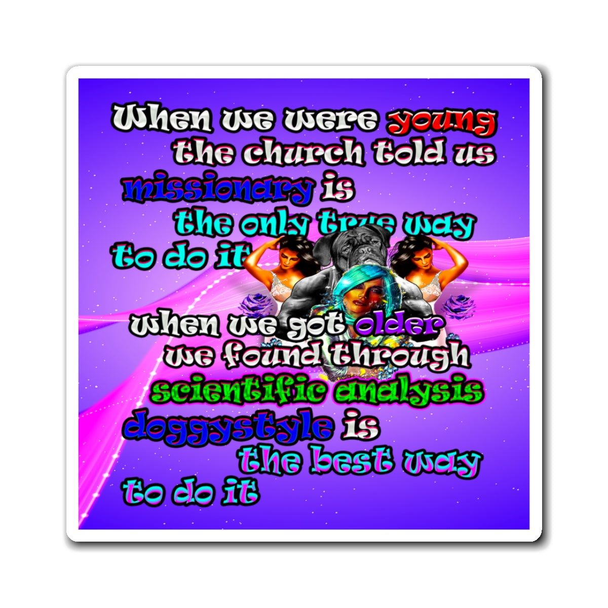 doggystyle - Magnets - (purple-pink wave)