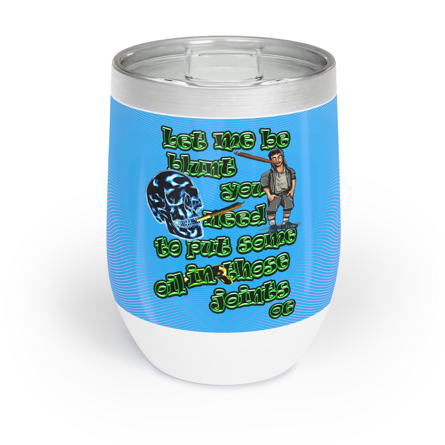 og - Chill Wine Tumbler (light blue-purple wave)