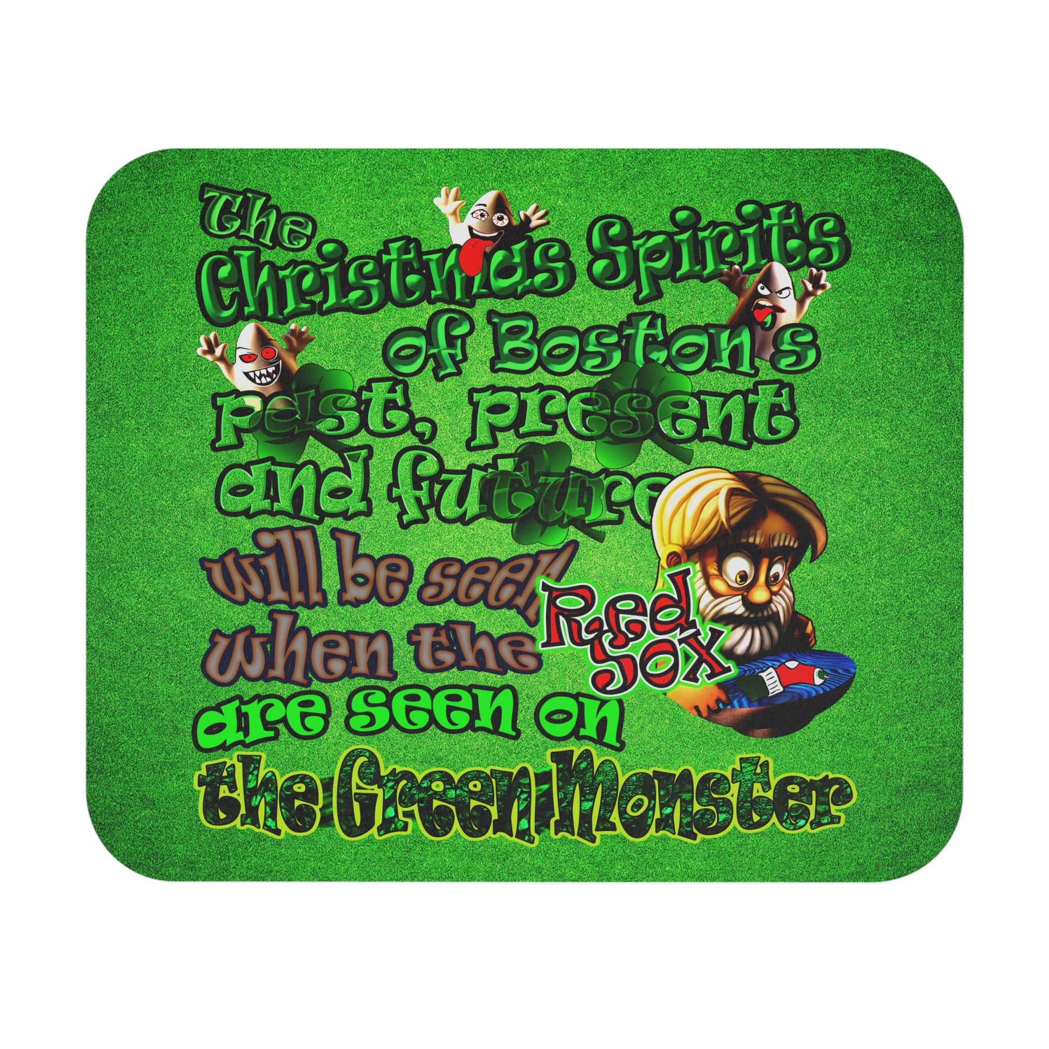 christmas spirits of boston - Mouse Pad (Rectangle) (green turf)