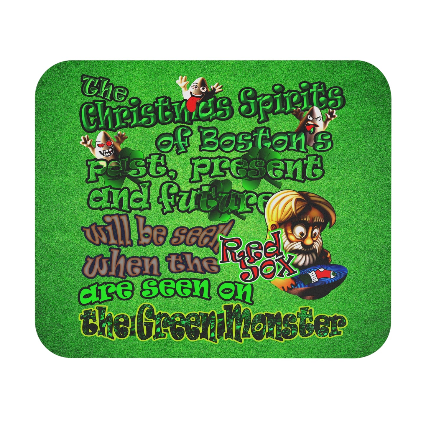 christmas spirits of boston - Mouse Pad (Rectangle) (green turf)