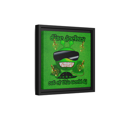 disc jockey - framed canvas art (green turf)