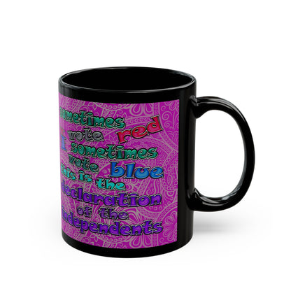 declaration of the independents - Black Mug (pink swirl)
