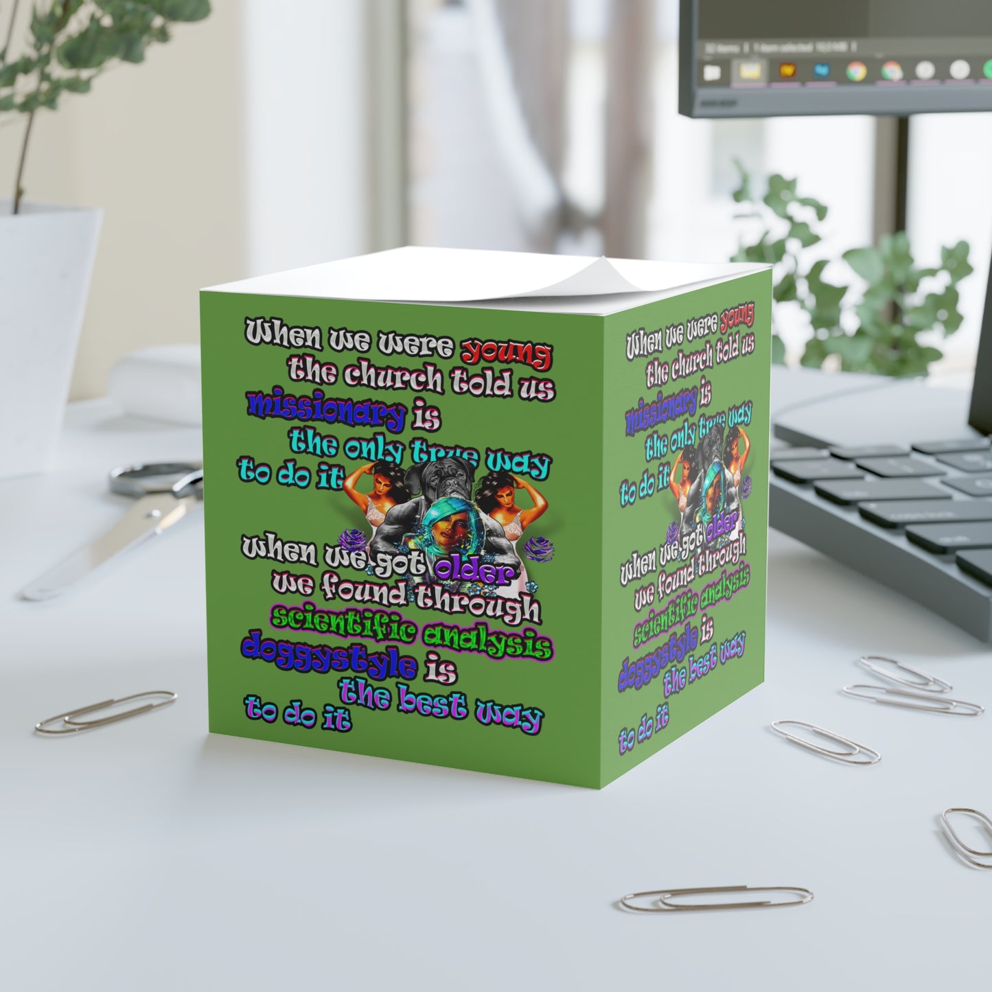 doggystyle - note cube (green)
