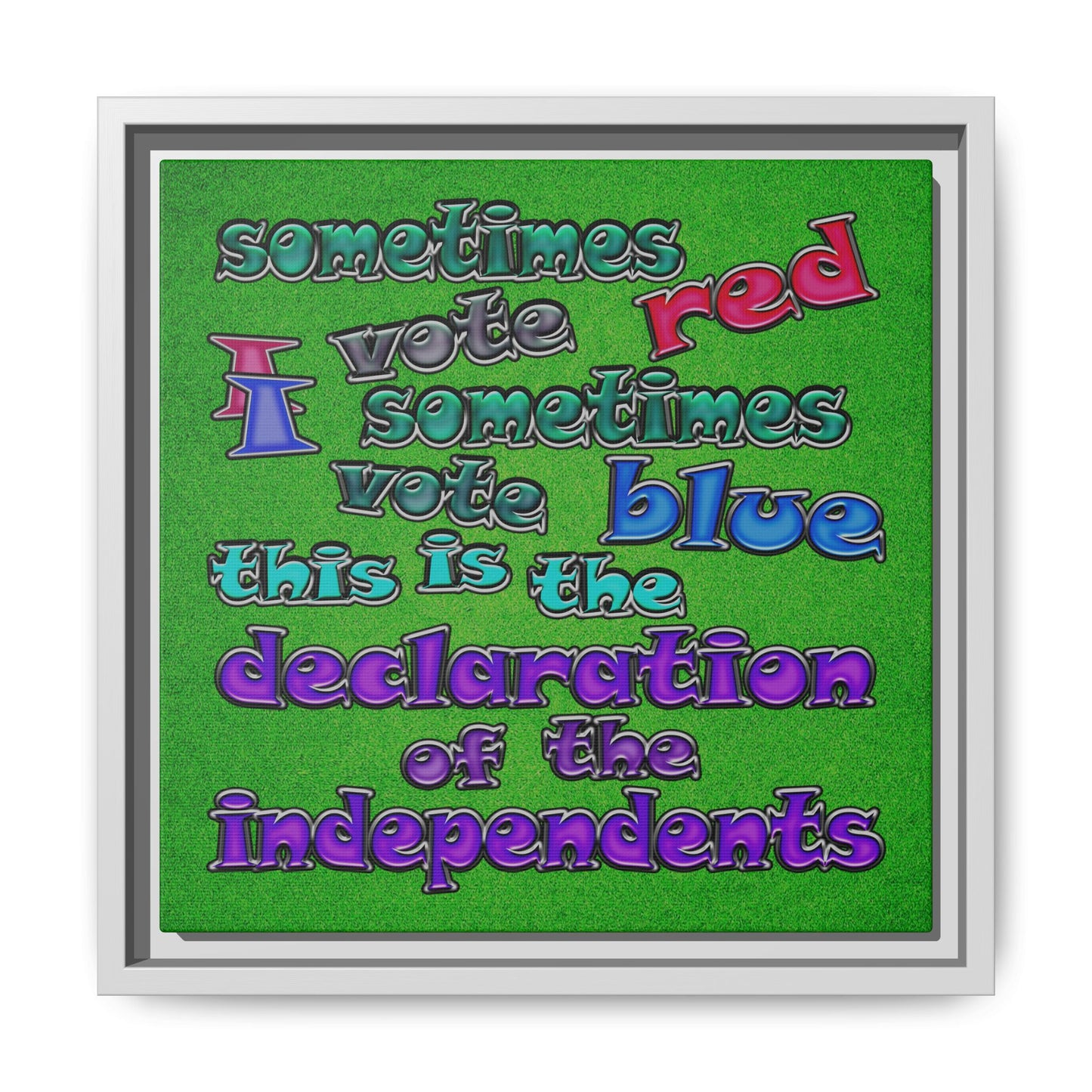 declaration of the independents - framed canvas art (green turf)