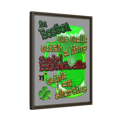 celtics logo - framed canvas art (grey)