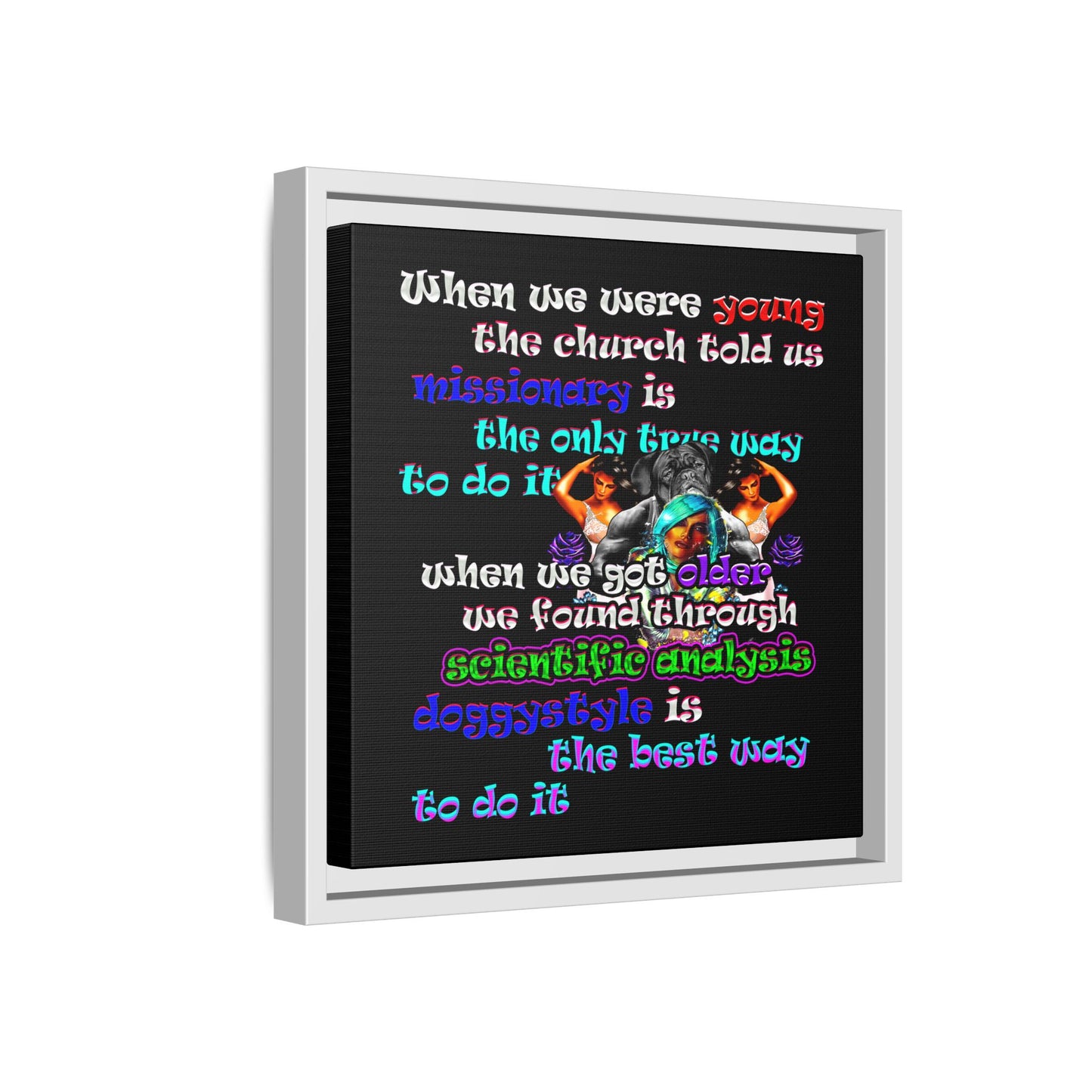 doggystyle - framed canvas art (black)