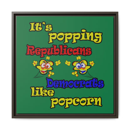 popping like popcorn - framed canvas art (dark green)