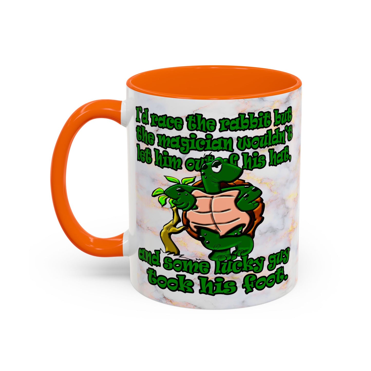 turtle race - Accent Mug (white marble)