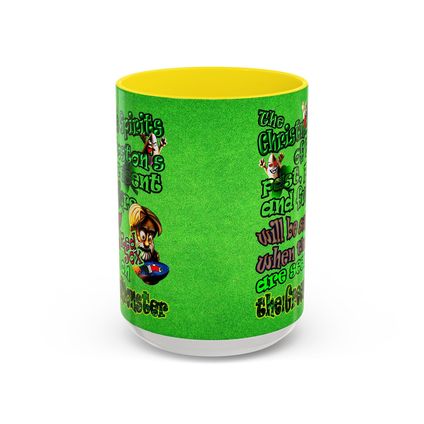 christmas spirits of boston - Accent Mug (green turf)