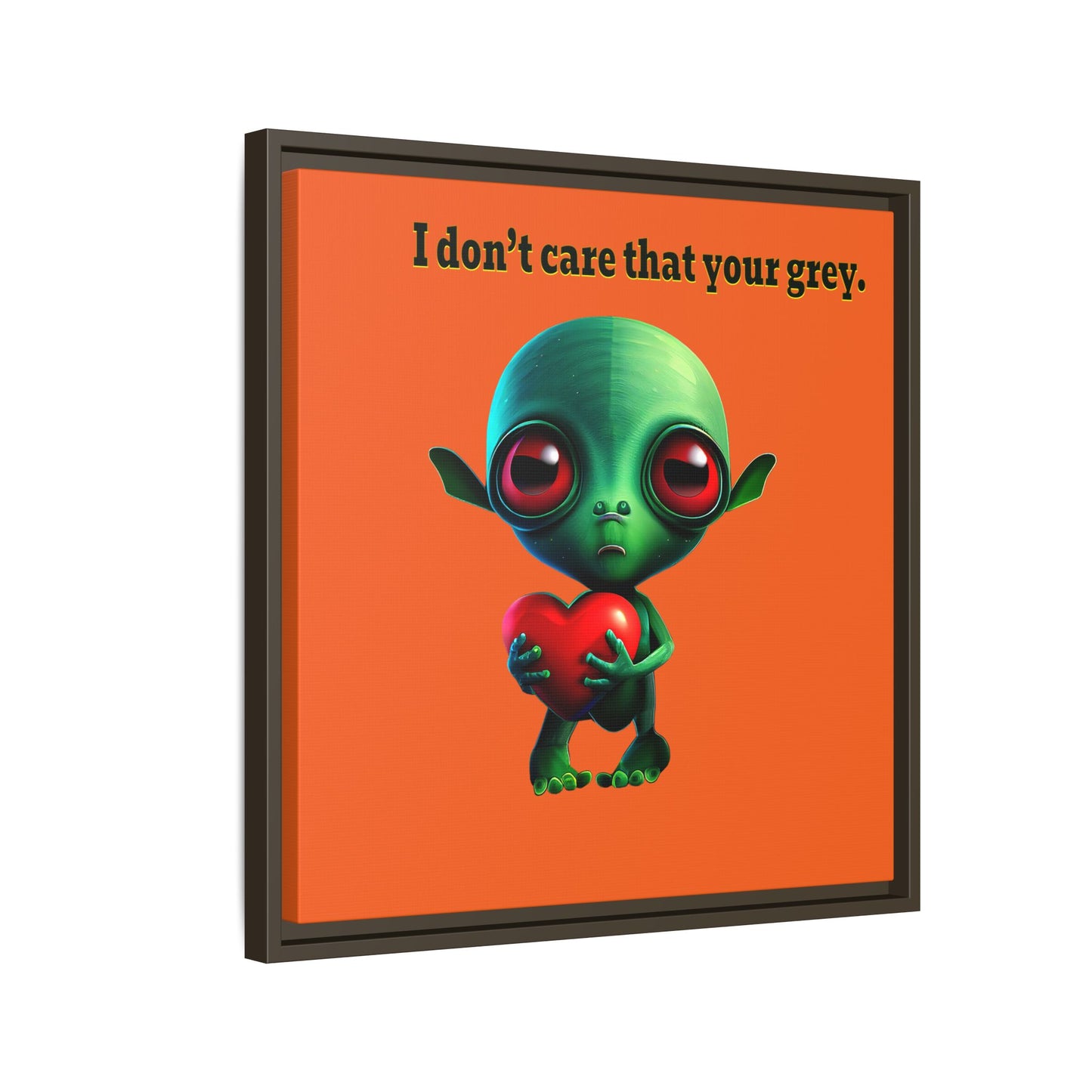 I don't care that your grey - framed canvas art (orange)