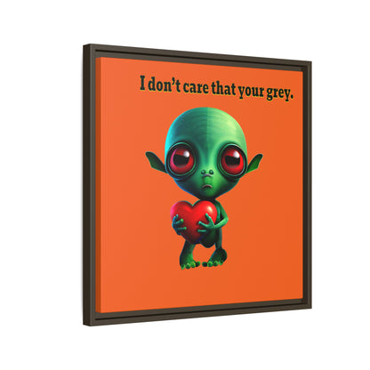 I don't care that your grey - framed canvas art (orange)