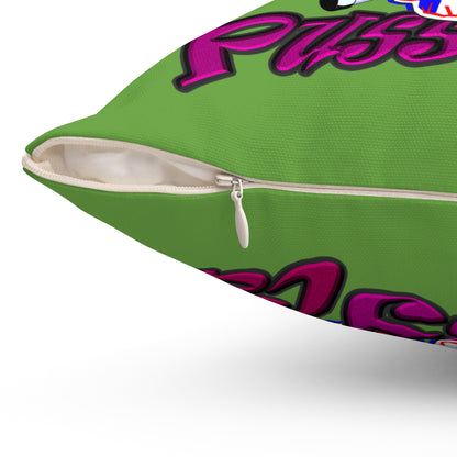 tag that - Spun Polyester Square Pillow - (green)