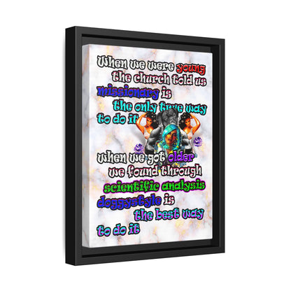 doggystyle - framed canvas art (white marble)