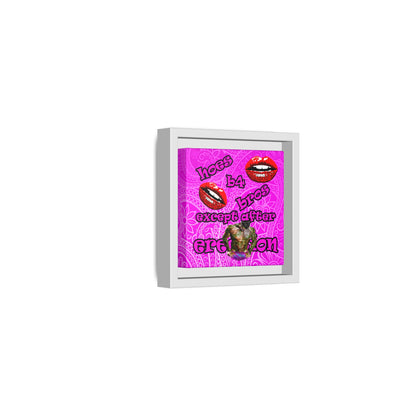 hoes b4 bros - framed canvas art (pink swirl)