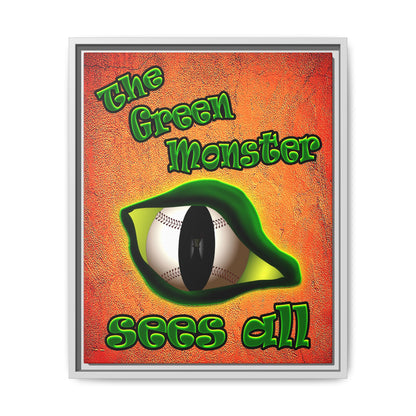 green monster - framed canvas art (burnt orange)