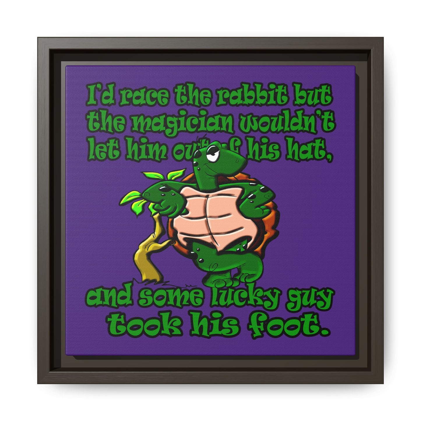 turtle race - framed canvas art (purple)