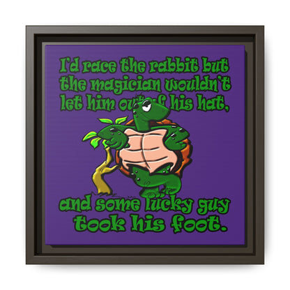 turtle race - framed canvas art (purple)